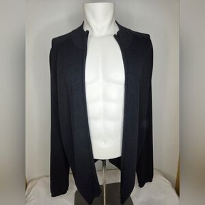 4YOU size L Black Mens Zip-Up Cardigan 100% Cotton